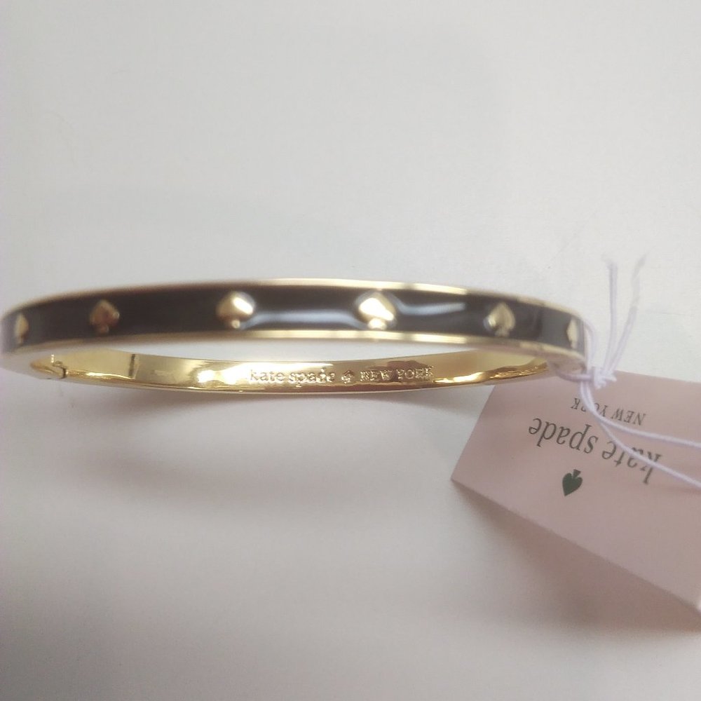 Kate Spade New Black Enamel Spade Bracelet